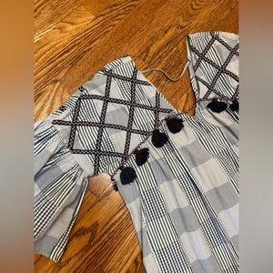 Maeve Boheme blue Pom dress with tassels